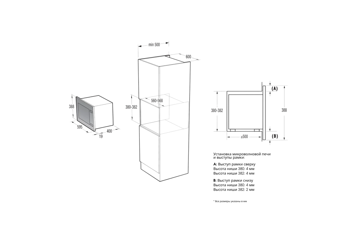 Встраиваемая микроволновая печь Hisense BIM325G42BG