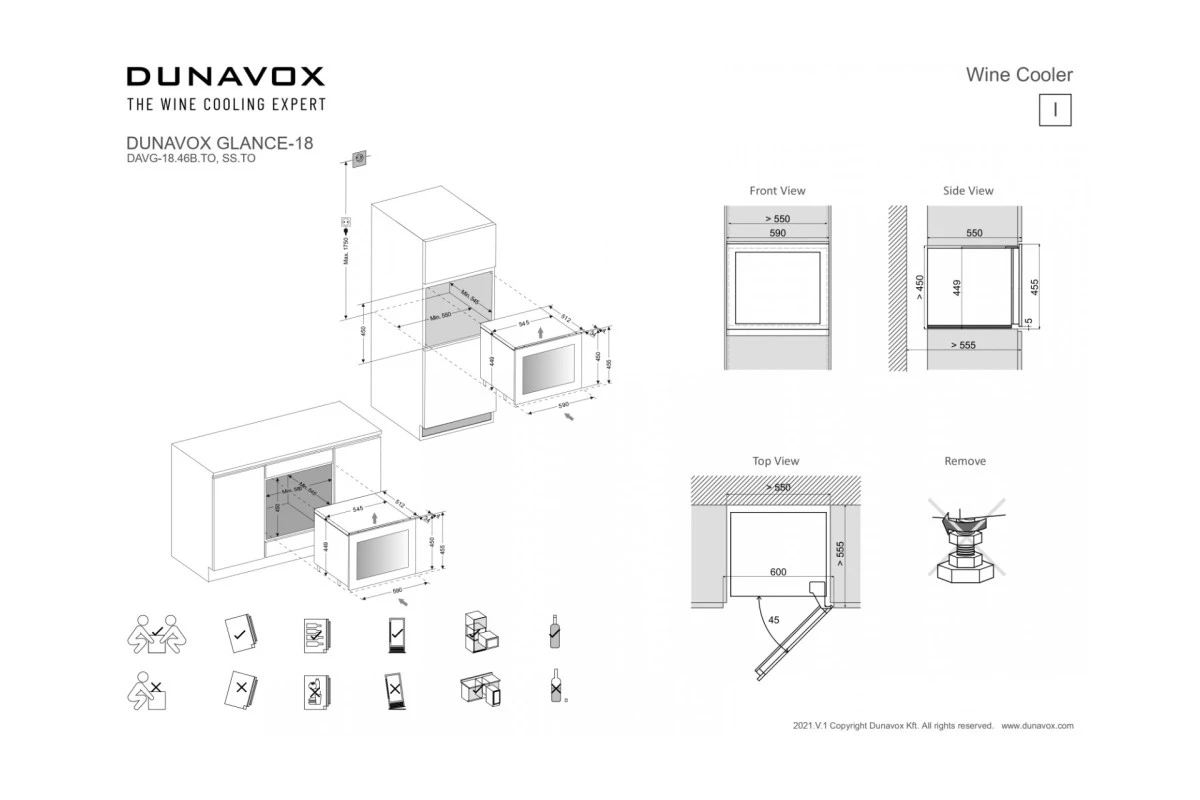Винный шкаф Dunavox DAVG-18.46SS.TO