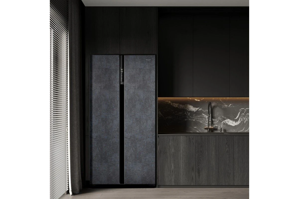 Отдельностоящий холодильник с инвертором Weissgauff WSBS 600 NoFrost Inverter Rock Glass