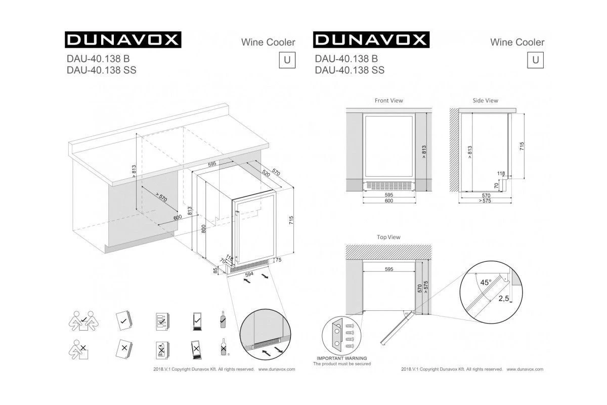 Винный шкаф Dunavox DAU-40.138B