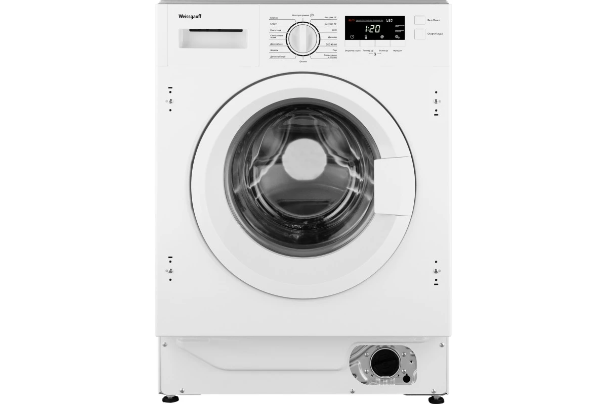 Встраиваемая стиральная машина с инвертором и паром Weissgauff WMI 6147 Inverter Steam