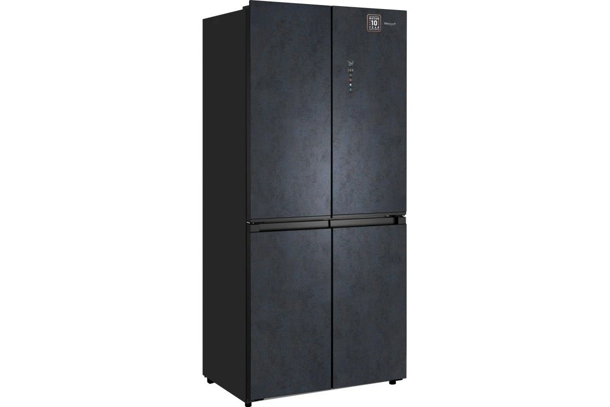 Отдельностоящий холодильник с инвертором Weissgauff WCD 450 Rock Glass NoFrost Inverter