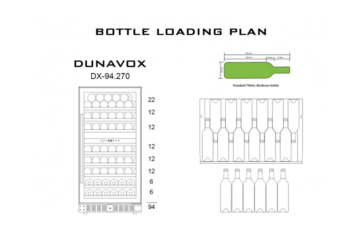 Винный шкаф Dunavox DX-94.270DBK
