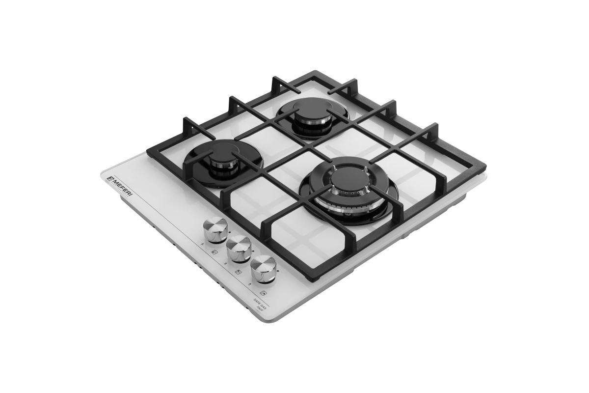 Газовая варочная панель Meferi MGH453WH GLASS POWER