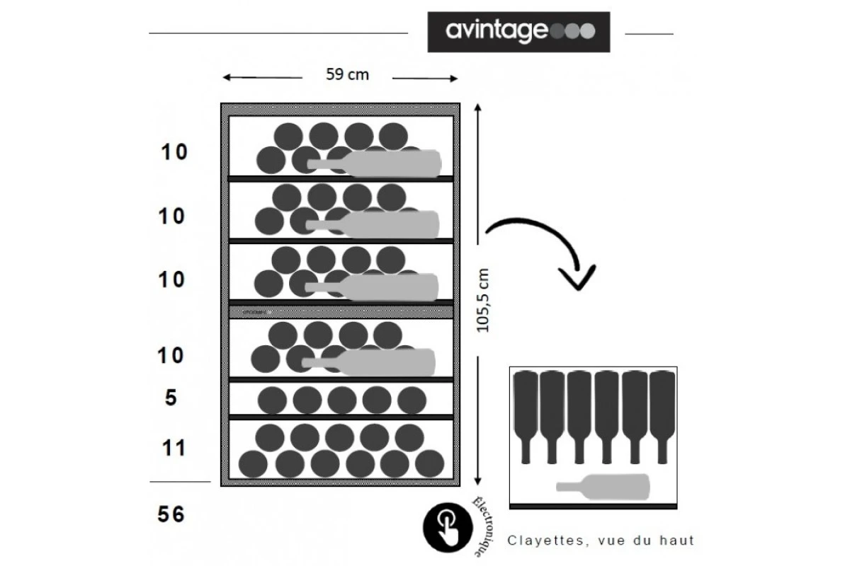 Двухзонный винный шкаф Avintage AVI105PLATINUM