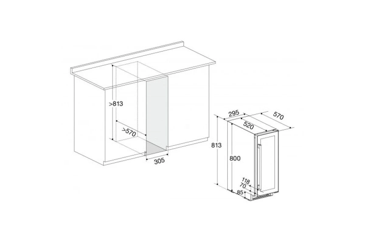 Винный шкаф Temptech OBIU 30 DW