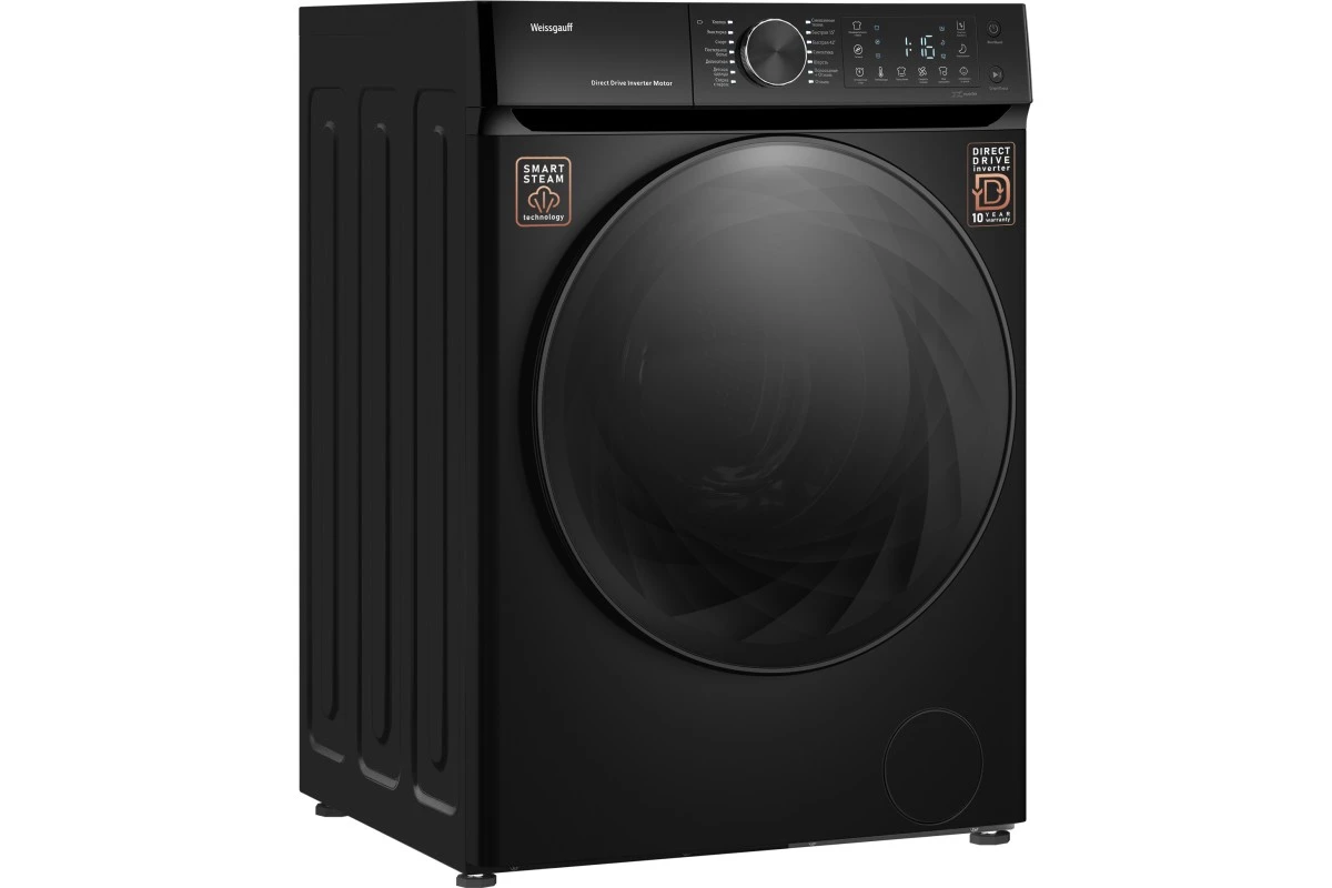 Стиральная машина с прямым приводом Weissgauff WM 59411 Direct Drive Inverter Steam Matt Black