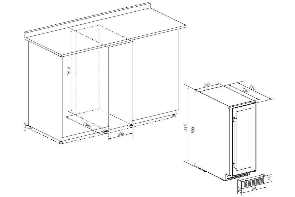 Винный шкаф Temptech Sommelier SOMX30DRB-24
