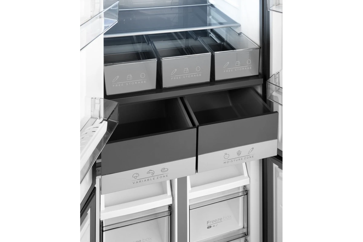 Отдельностоящий холодильник с инвертором Weissgauff WCD 480 Total NoFrost Inverter Silk Inox Built-in