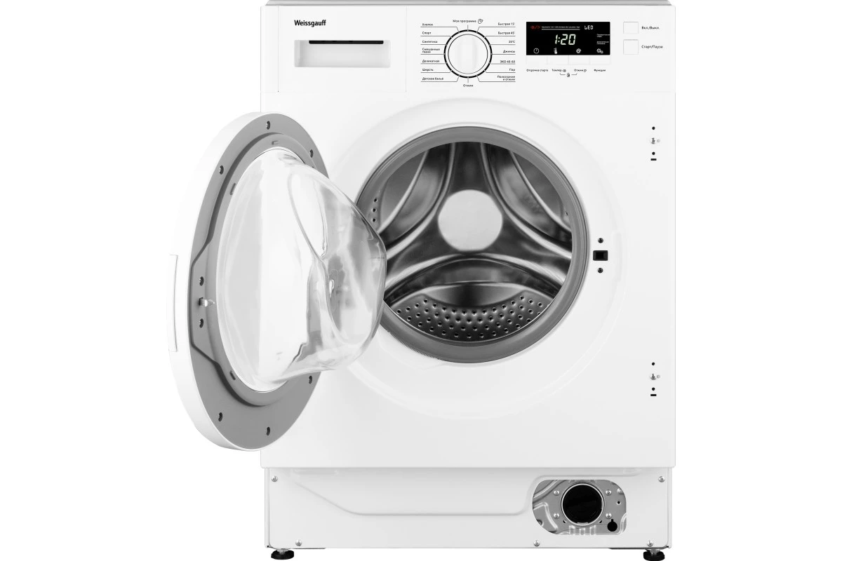 Встраиваемая стиральная машина с инвертором и паром Weissgauff WMI 6147 Inverter Steam