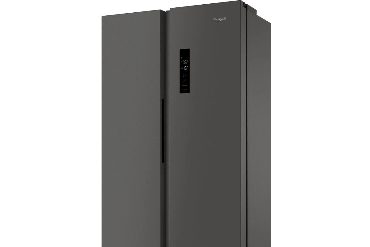 Отдельностоящий холодильник с инвертором Weissgauff WSBS 500 Inverter NoFrost Dark Grey