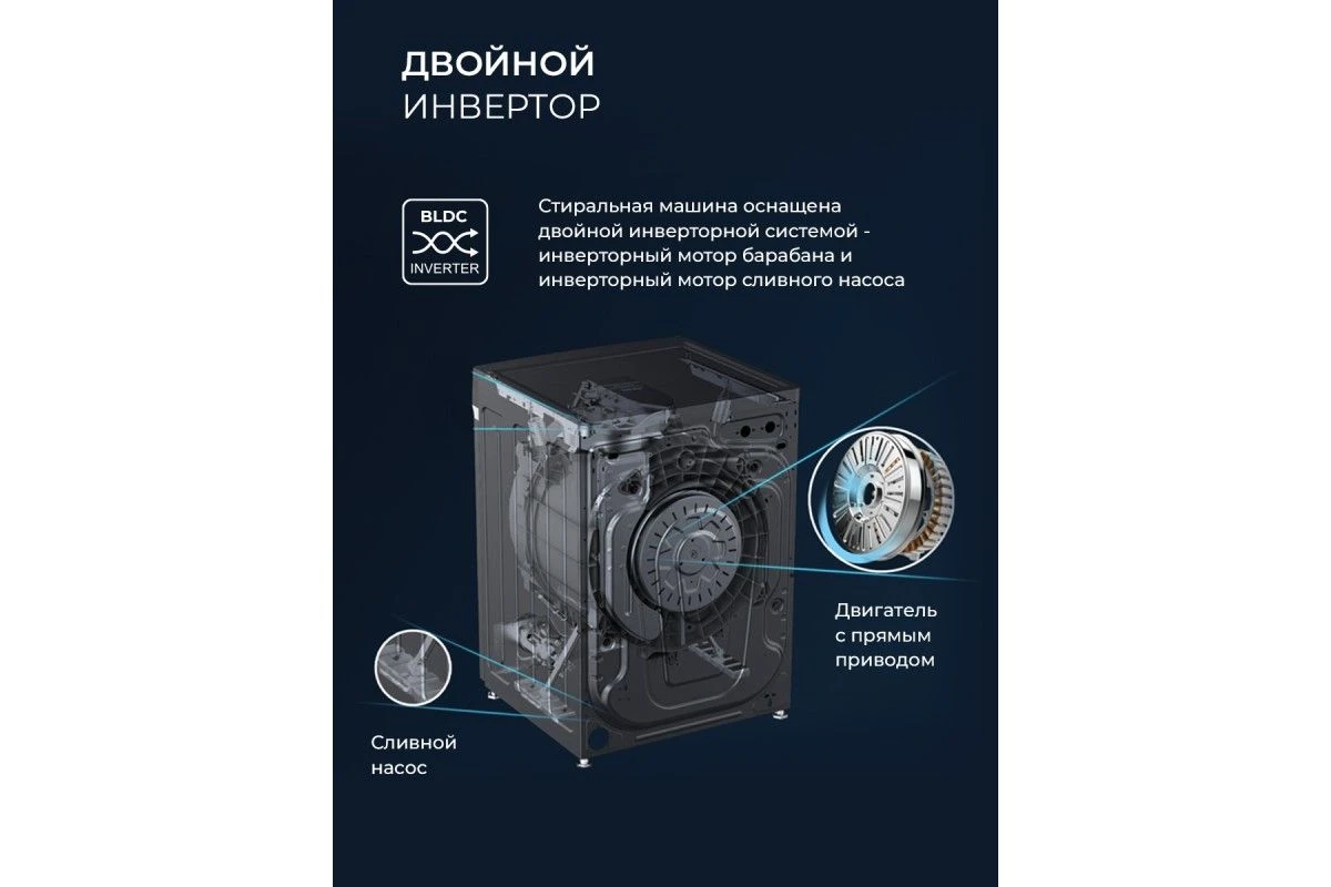 Стиральная машина с инвертором и паром LEX LWM12012WIDD color