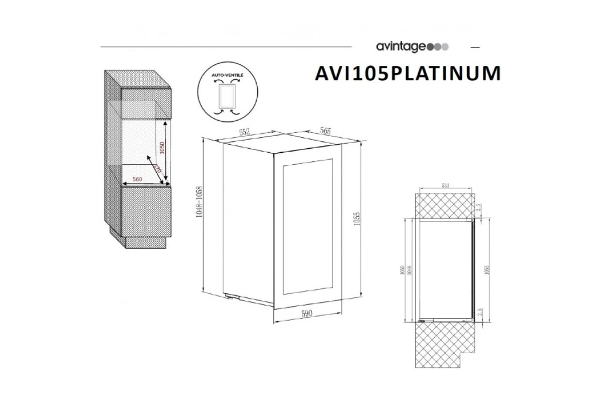 Двухзонный винный шкаф Avintage AVI105PLATINUM