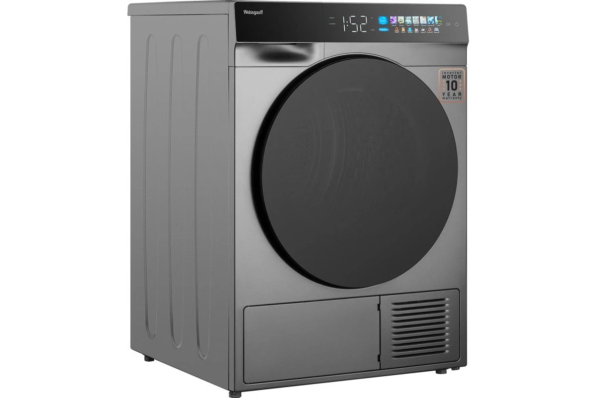 Сушильная машина с инвертором и ультрафиолетом Weissgauff WD 998 Heat Pump Full Touch Silver