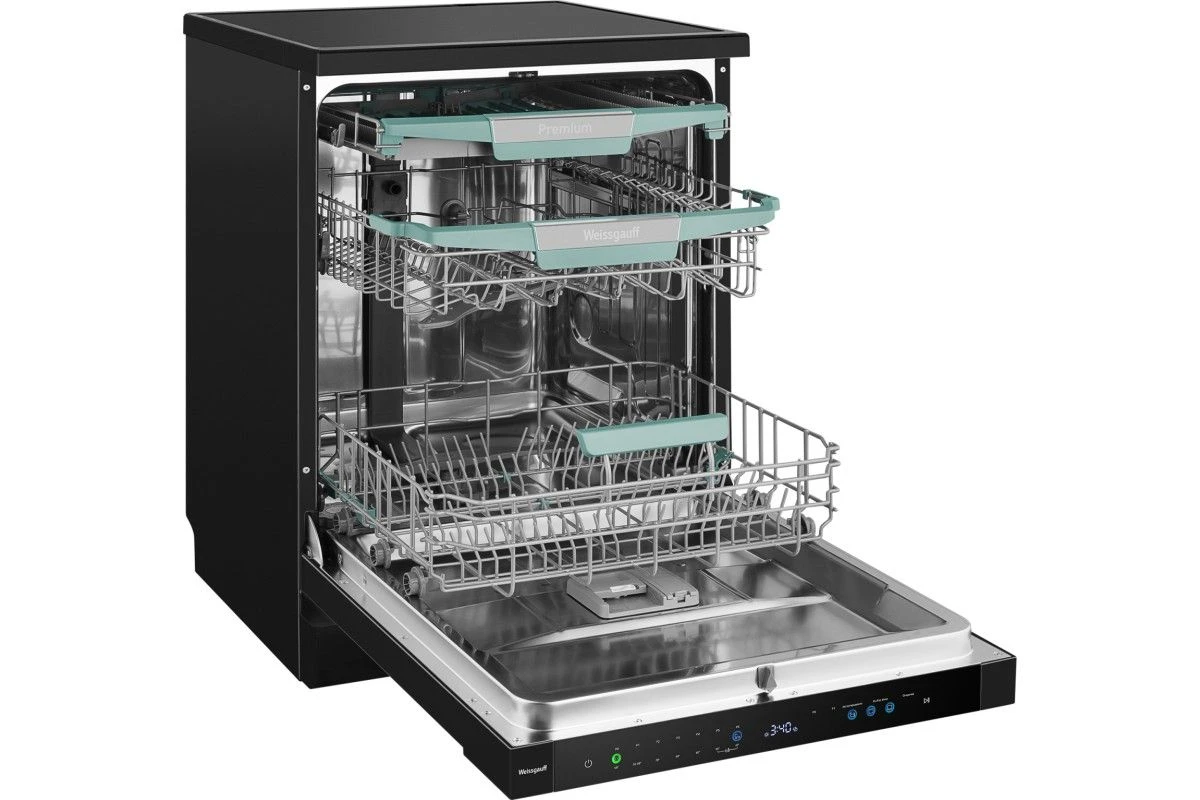 Посудомоечная машина с авто-открыванием и инвертором Weissgauff DW 6114 Inverter Touch AutoOpen Black