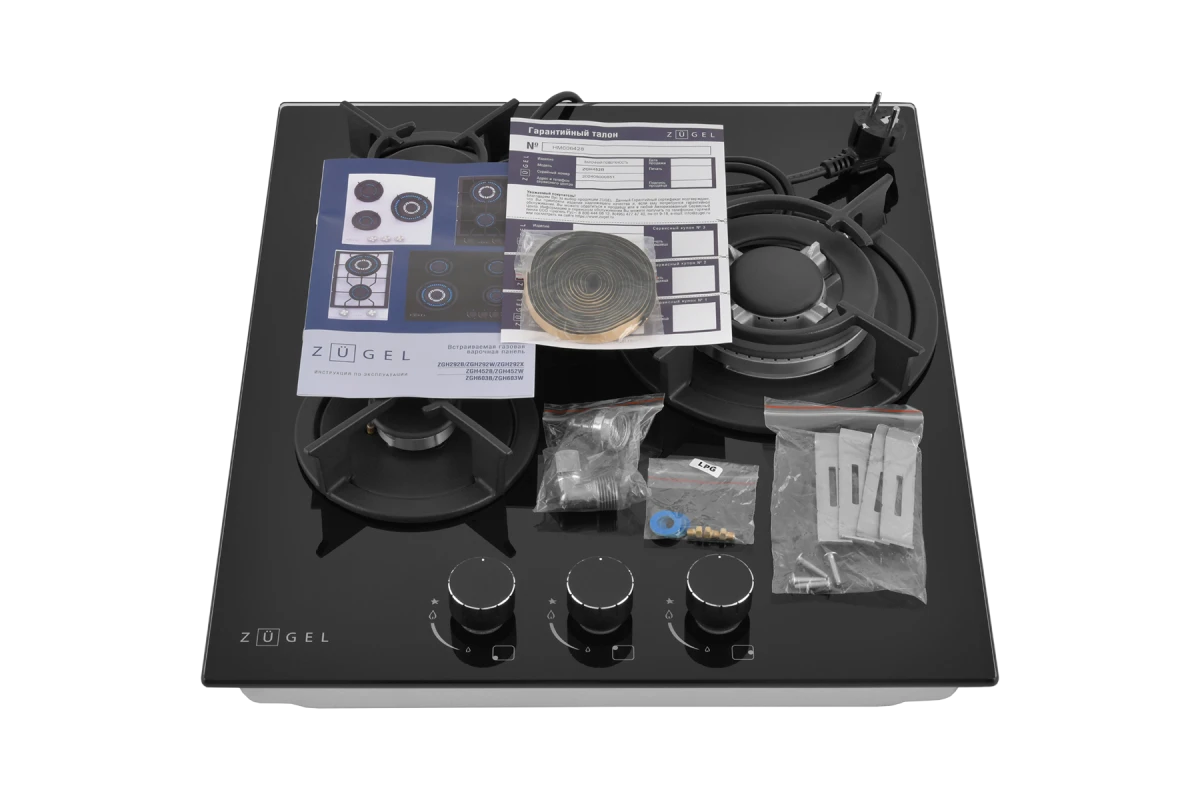 Газовая варочная панель ZUGEL ZGH452B