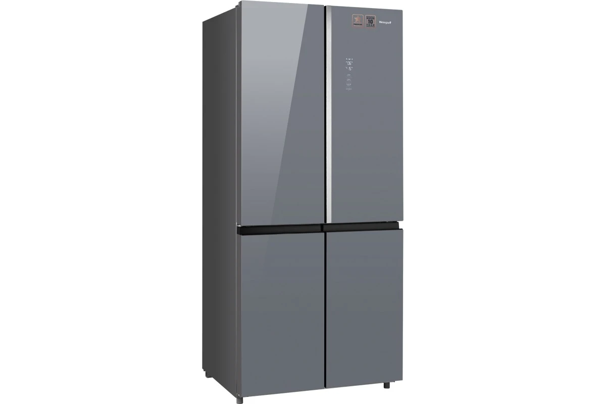 Отдельностоящий холодильник с инвертором Weissgauff WCD 590 Nofrost Inverter Premium EcoFresh Dark Grey Glass