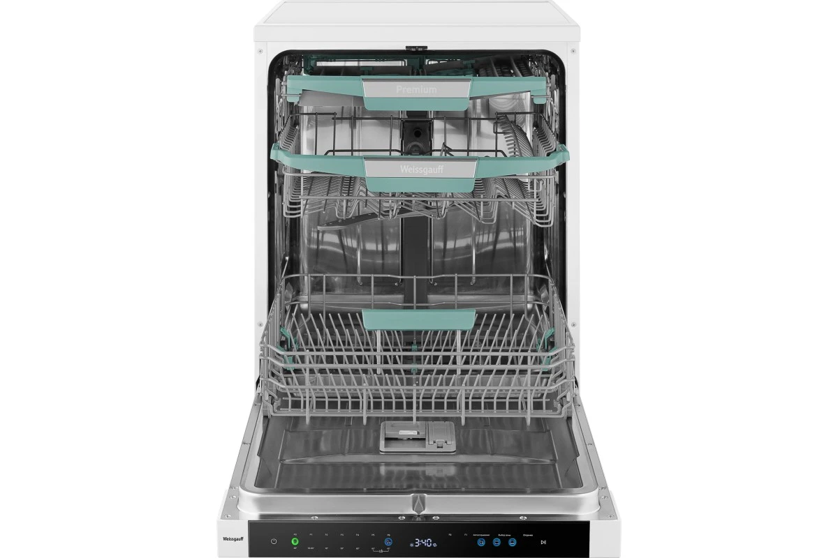 Посудомоечная машина с авто-открыванием и инвертором Weissgauff DW 6114 Inverter Touch AutoOpen White