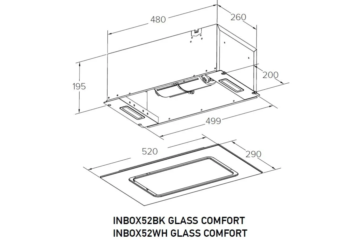 Вытяжка кухонная MEFERI INBOX52BK GLASS COMFORT