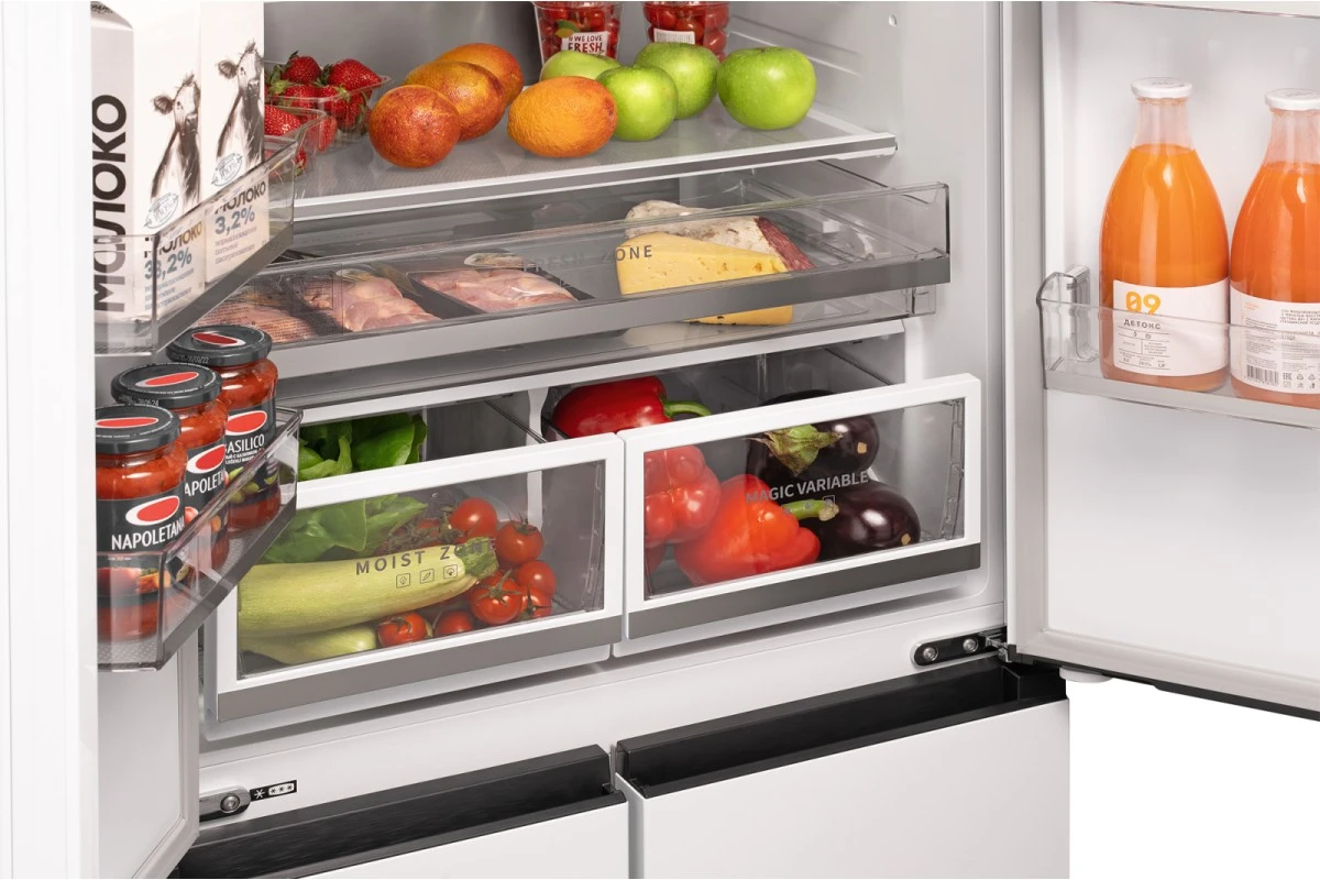 Отдельностоящий холодильник Weissgauff WFD 450 Built-in Inverter NoFrost White