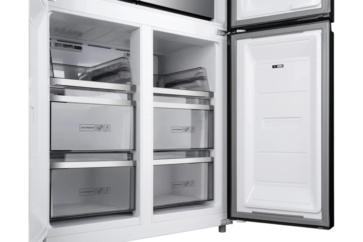 Отдельностоящий холодильник с инвертором Weissgauff WCD 590 Nofrost Inverter Premium Ecofresh Dark Inox