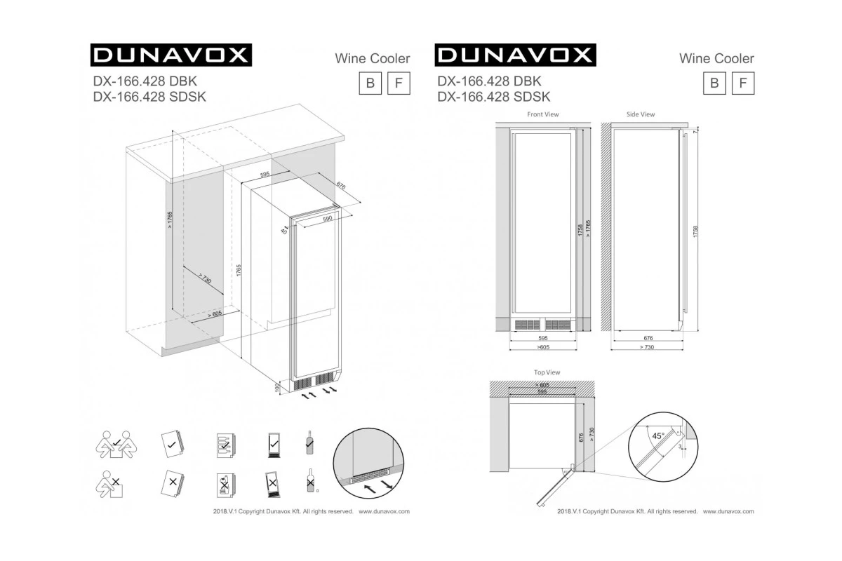 Винный шкаф Dunavox DX-166.428DBK