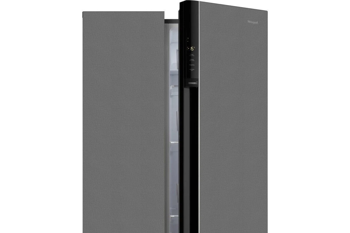 Отдельностоящий холодильник с инвертором Weissgauff WSBS 600 NoFrost Inverter Bru Steel Glass