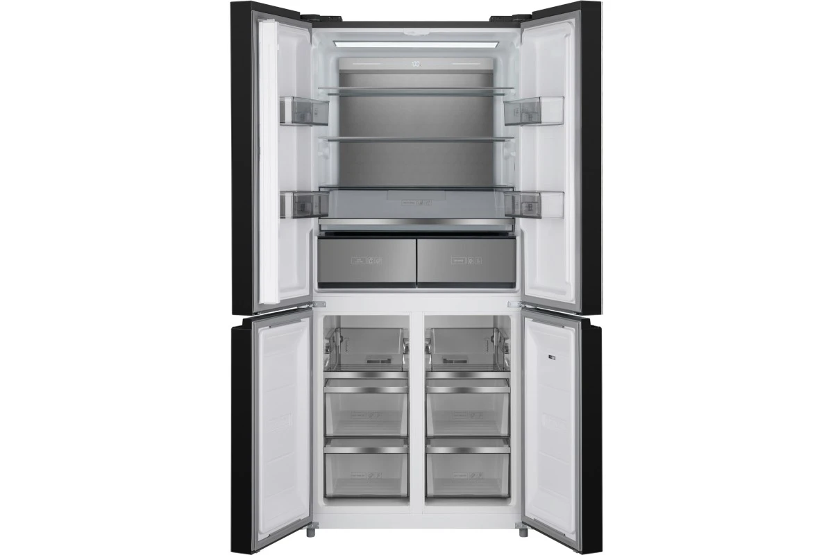 Отдельностоящий холодильник с инвертором Weissgauff WCD 590 NoFrost Inverter Premium Ecofresh Bru Steel Glass
