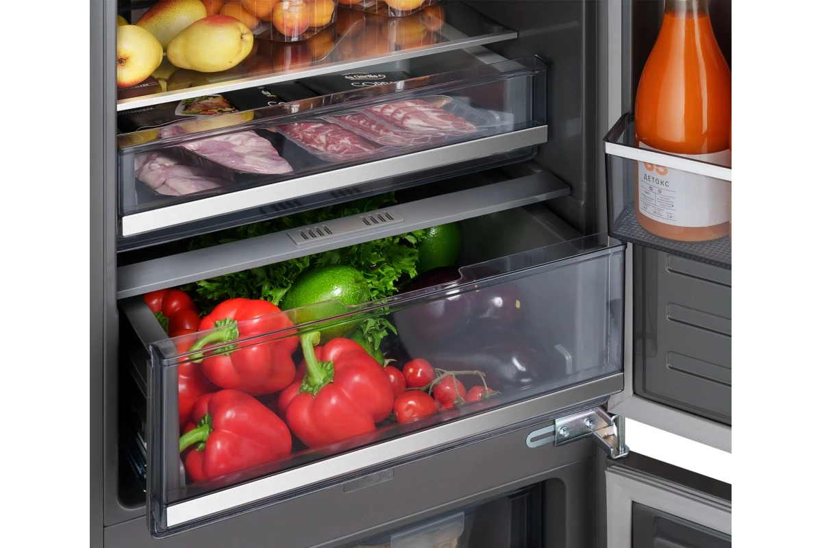 Встраиваемый холодильник с инвертором Weissgauff WRKI 2000 Total NoFrost Inverter Premium Ecofresh Inox