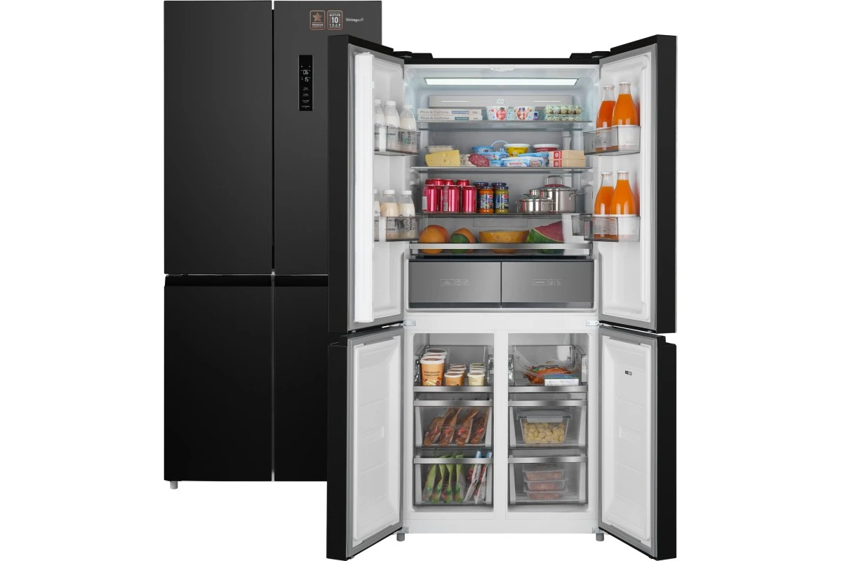 Отдельностоящий холодильник с инвертором Weissgauff WCD 590 Nofrost Inverter Premium Ecofresh Dark Inox
