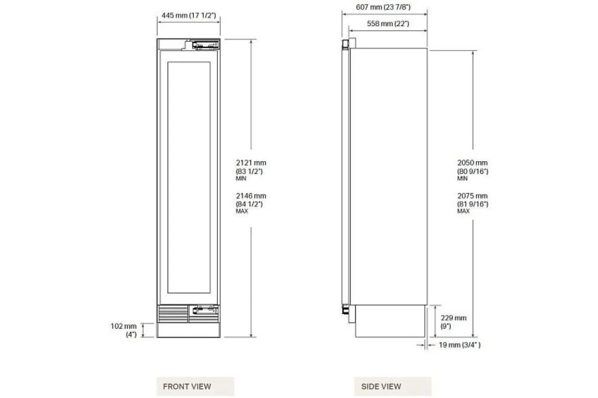Встраиваемый винный шкаф Signature Kitchen Suite SKSCW183RP под навеску фасадов