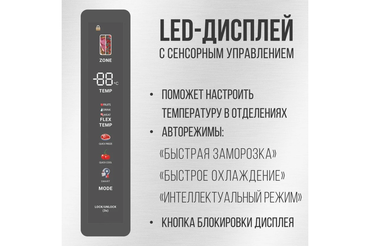 Многокамерный холодильник Tesler RFD-427BI SPARKLING WHITE