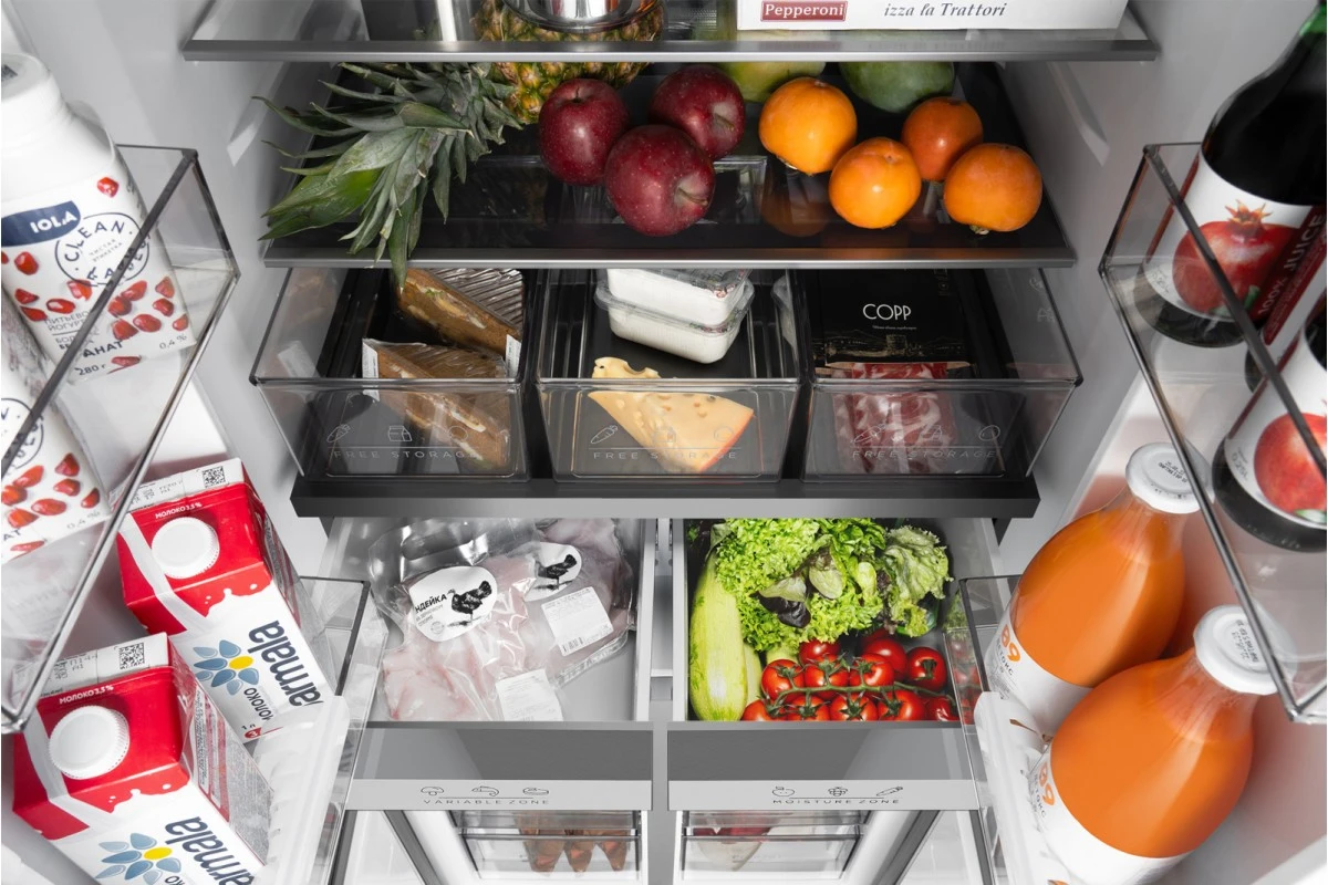 Отдельностоящий холодильник с инвертором Weissgauff WCD 480 Total NoFrost Inverter Silk Inox Built-in