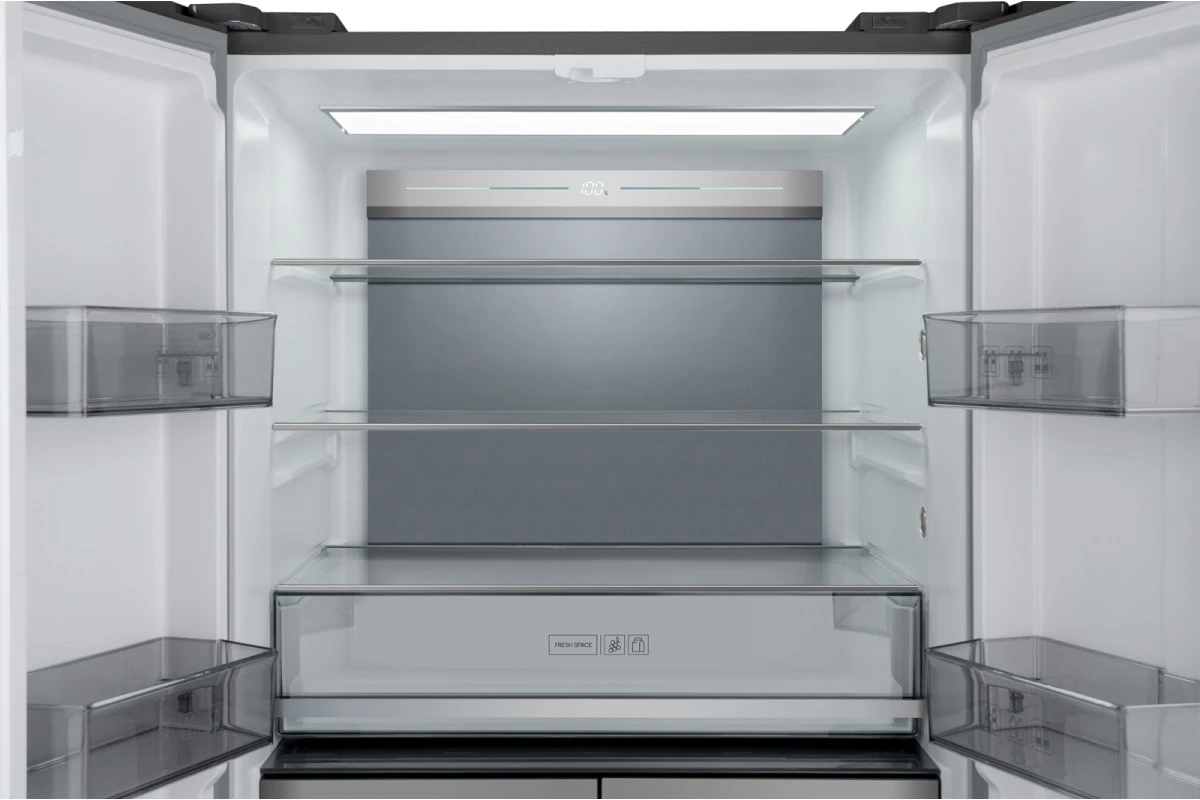Отдельностоящий холодильник с инвертором Weissgauff WCD 590 NoFrost Inverter Premium Ecofresh Bru Steel Glass