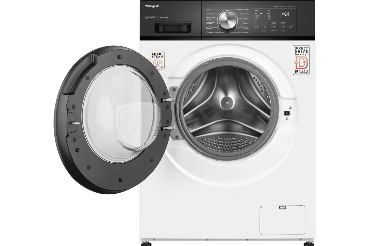 Стиральная машина с прямым приводом Weissgauff WM 45127 Direct Drive Inverter Steam