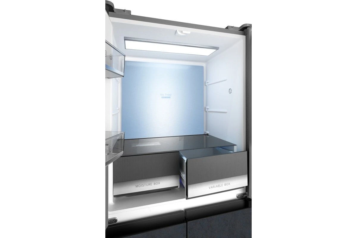 Отдельностоящий холодильник с инвертором Weissgauff WCD 450 Rock Glass NoFrost Inverter