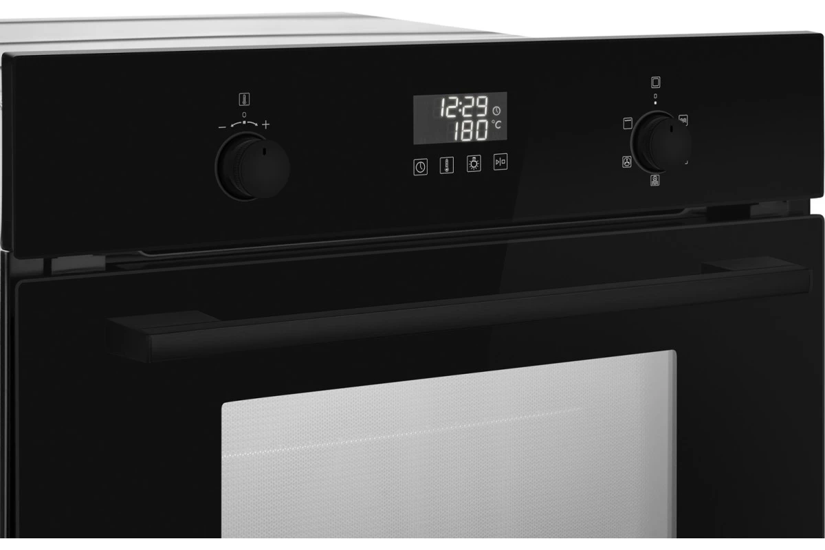 Встраиваемый компактный духовой шкаф с СВЧ Weissgauff OE 449 PDBK Black Edition