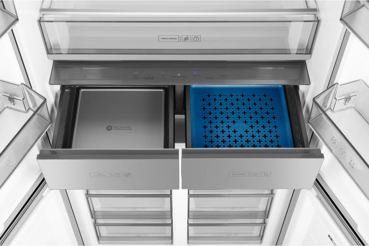 Отдельностоящий холодильник с инвертором Weissgauff WCD 590 Nofrost Inverter Premium Ecofresh Dark Inox