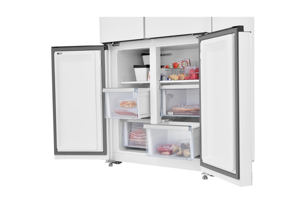 Холодильник Cross Door ZUGEL ZRCD430W, белое стекло
