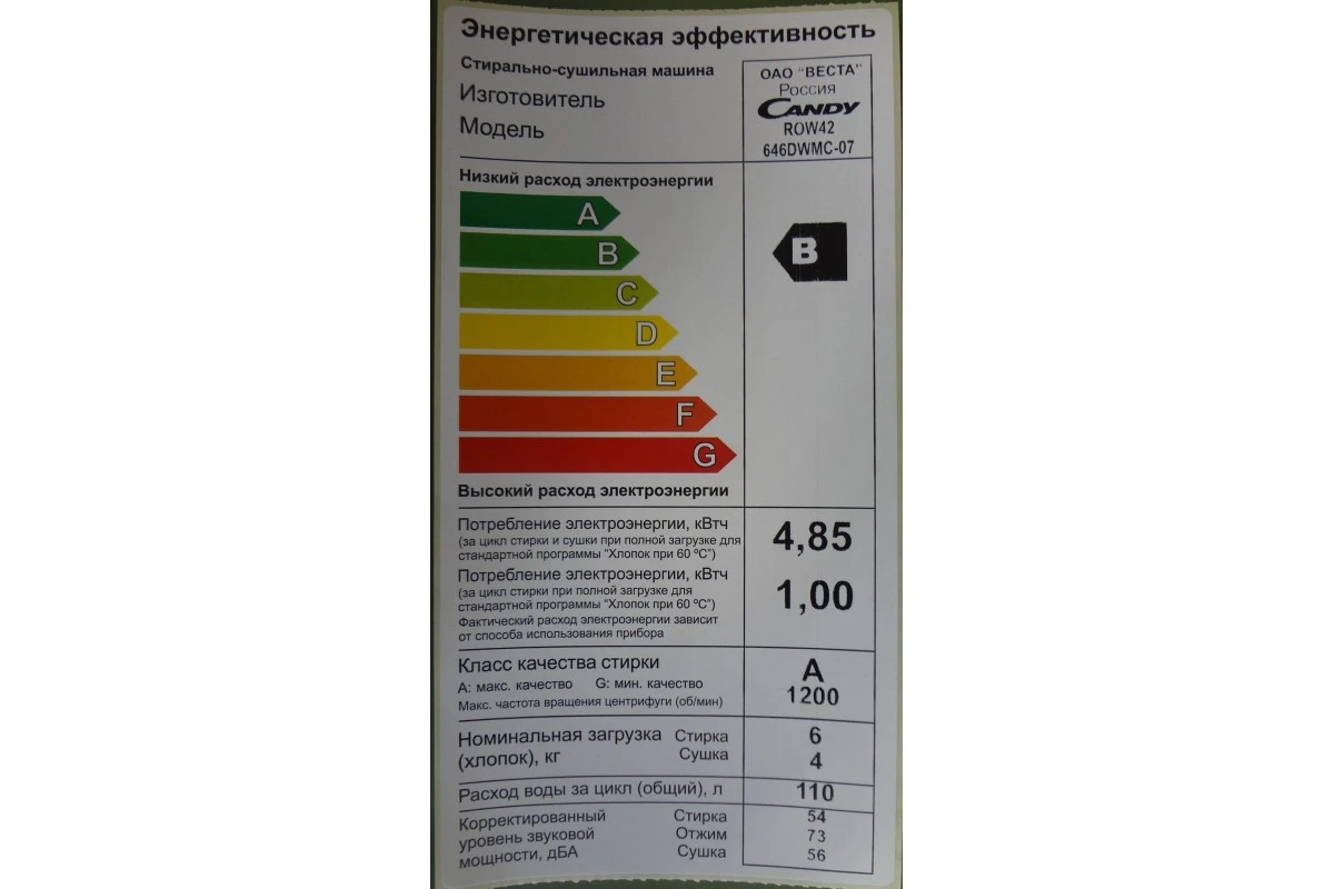 Узкая стиральная машина с сушкой Candy RapidO ROW42646DWMC-07