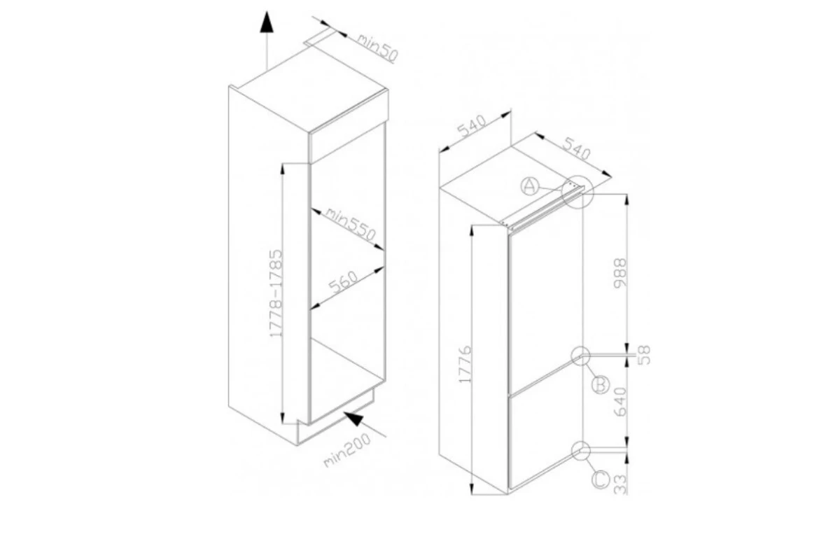 Встраиваемый холодильник Hansa BK318.3FVC