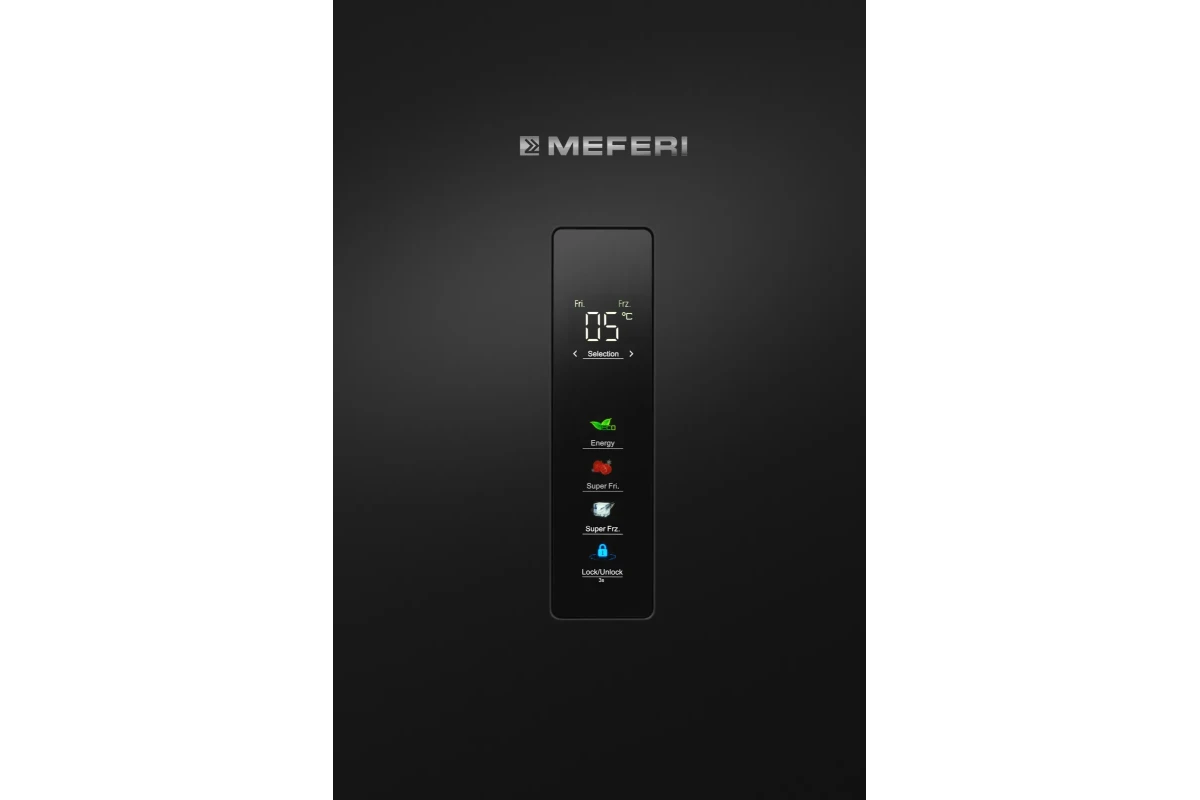 Холодильник отдельностоящий с инвертором MEFERI MFR200BK TOTAL NO FROST COMBI ULTRA