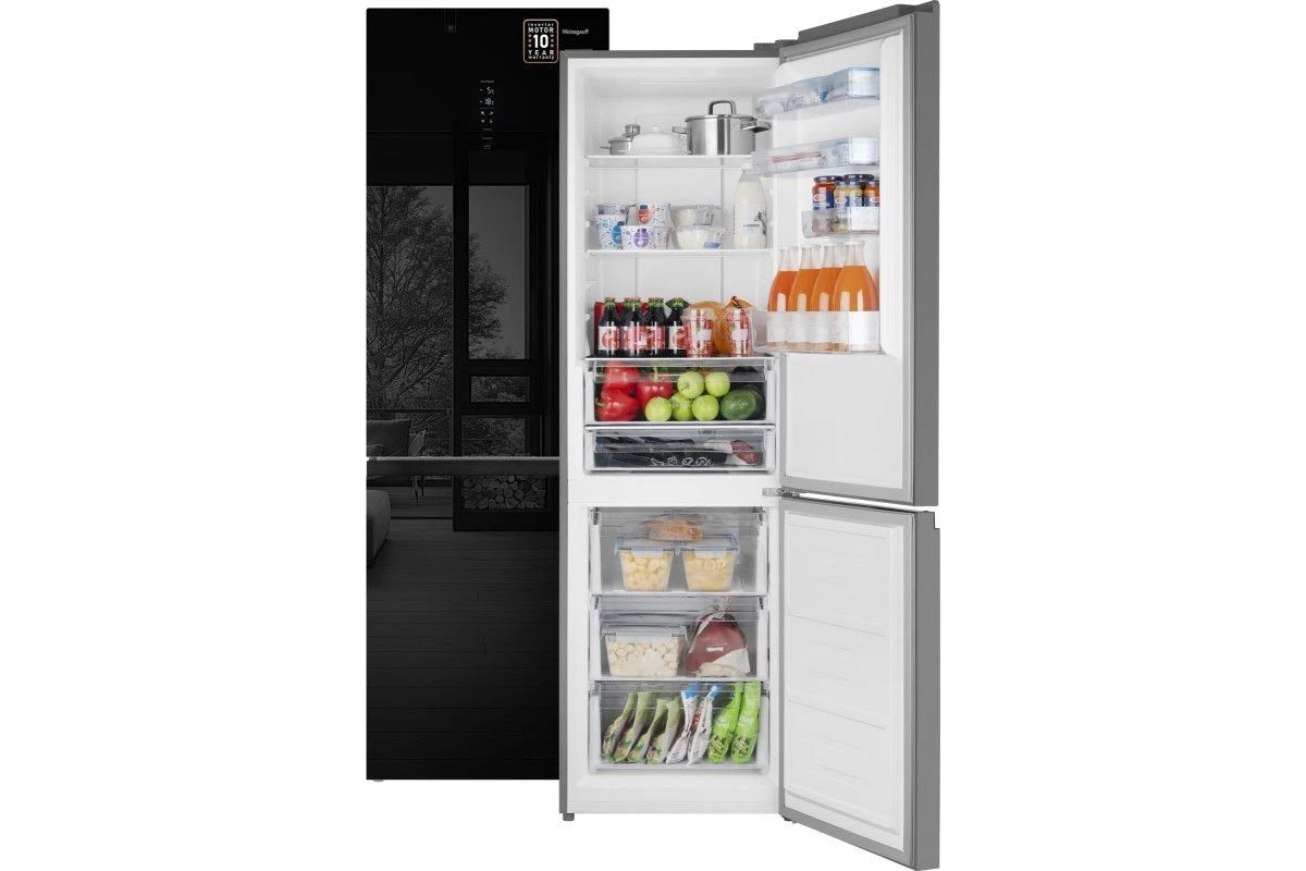 Отдельностоящий холодильник с инвертором Weissgauff WRK 2000 Total NoFrost Inverter Black Glass