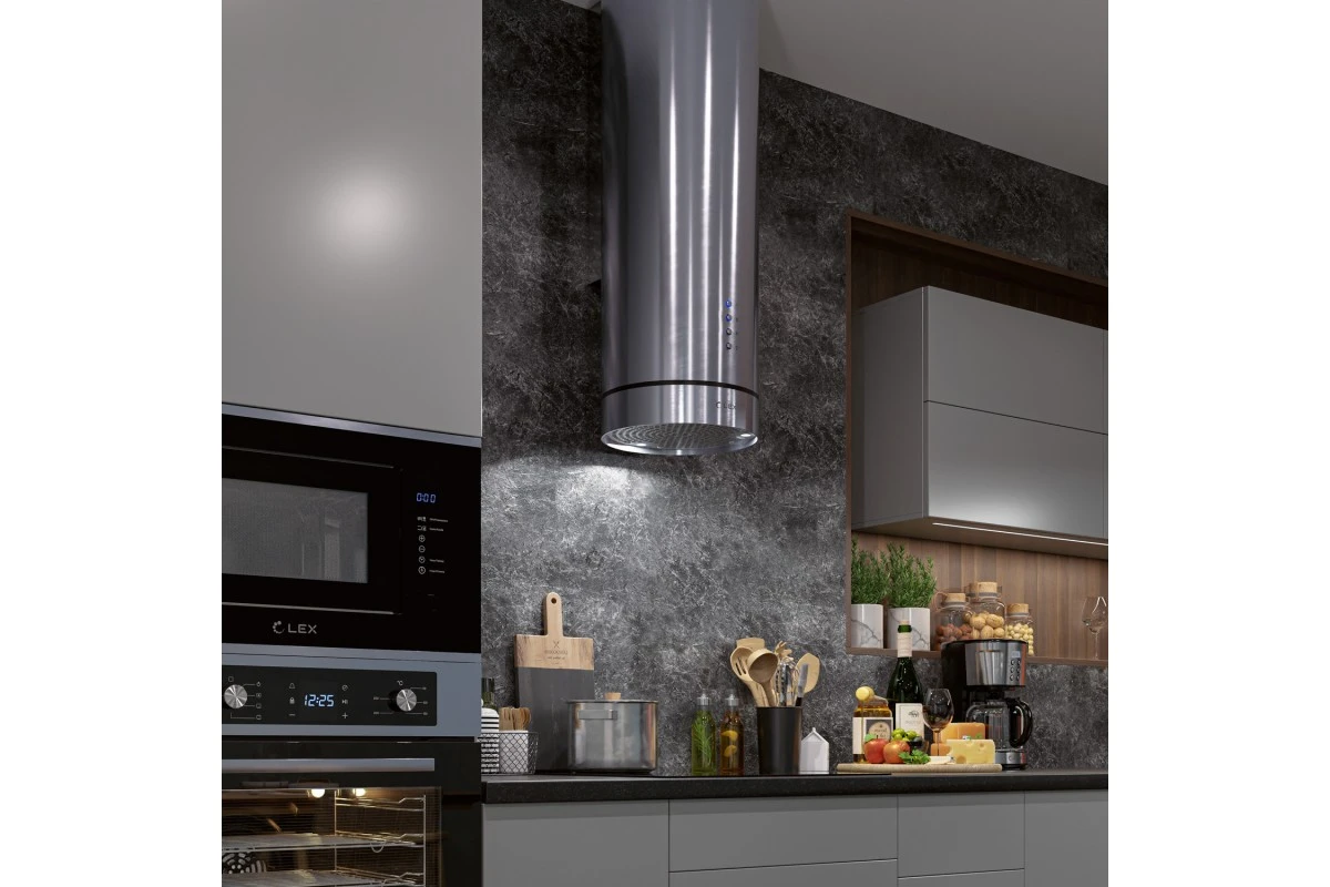 Островная кухонная вытяжка LEX Tubo Isola 350 Inox