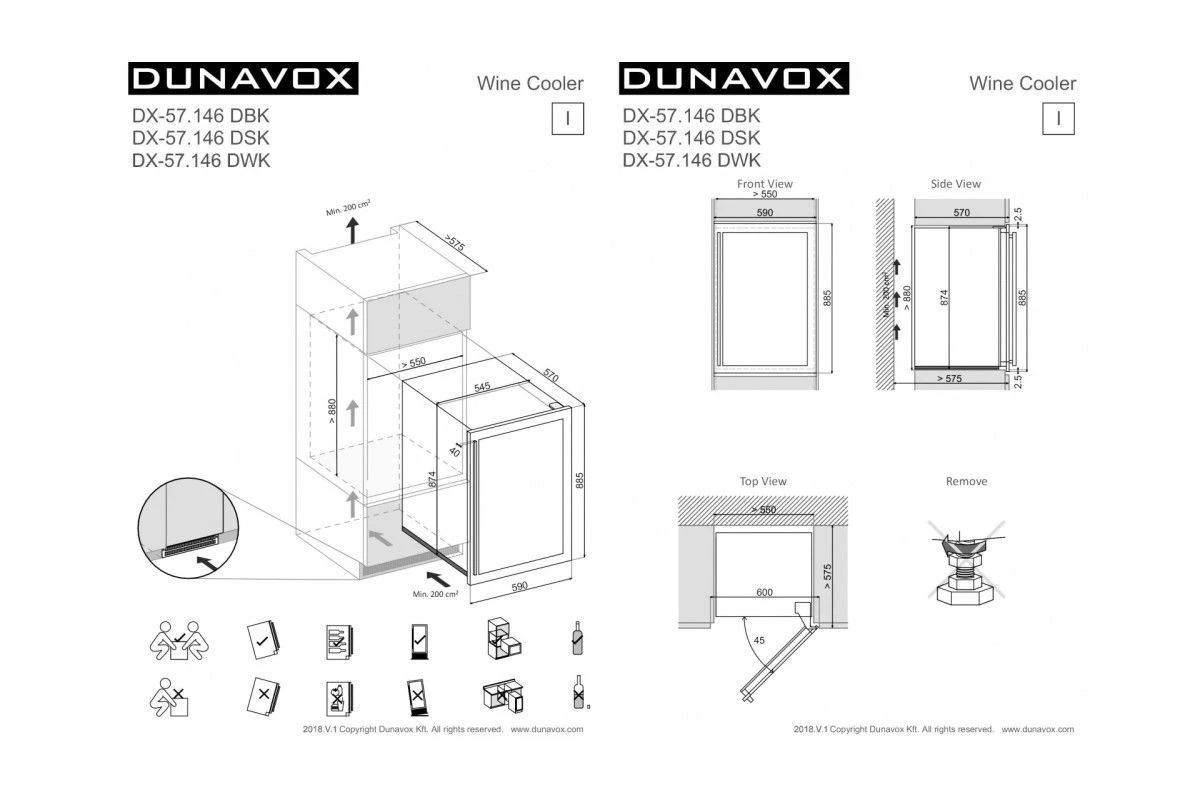 Винный шкаф Dunavox DX-57.146DSK