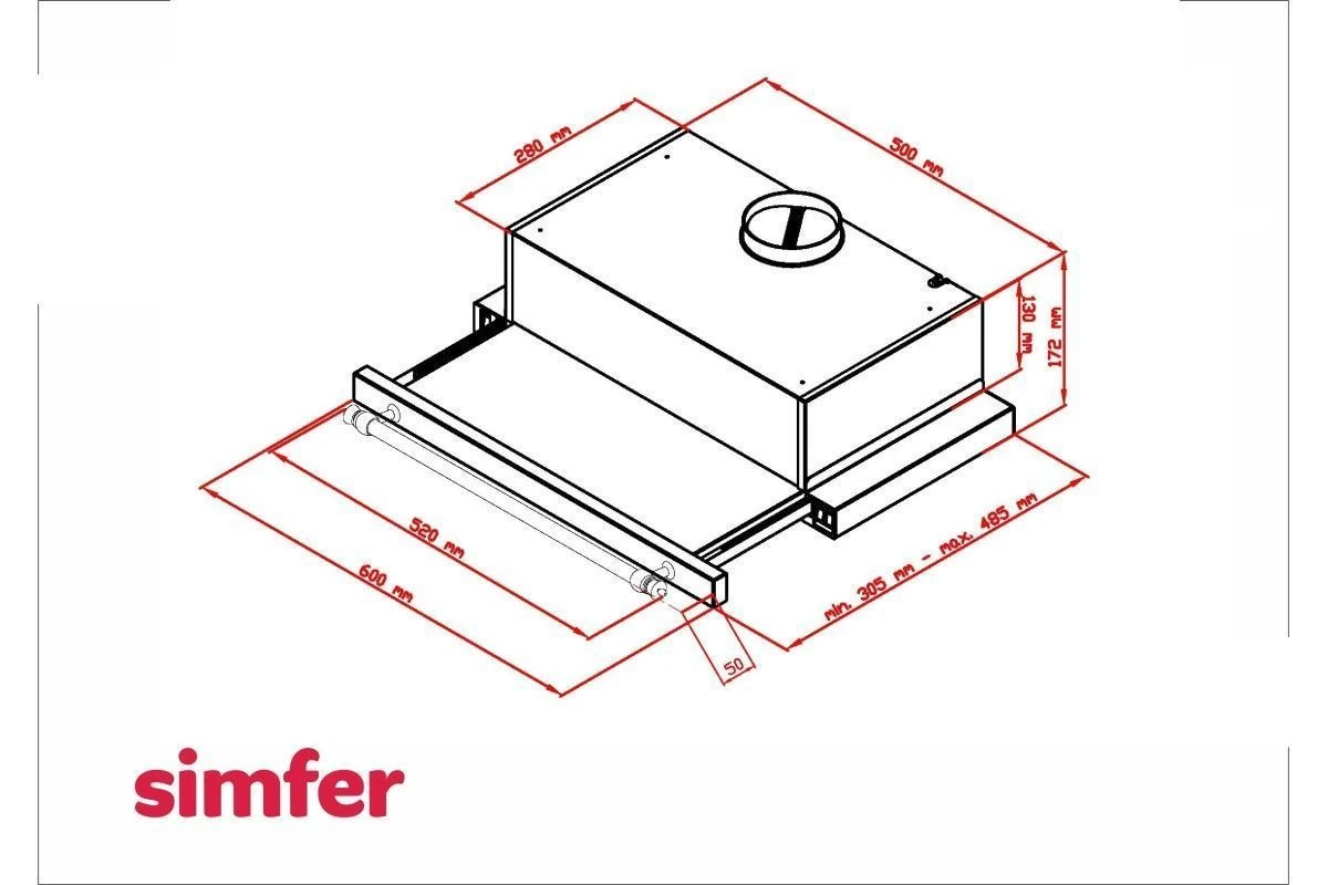 Встраиваемая вытяжка Simfer SM62L