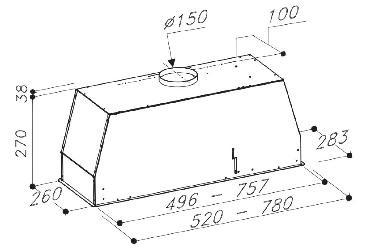 Встраиваемая вытяжка Sirius SM 913 W 50