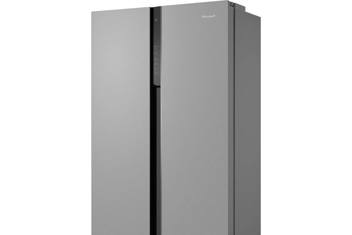 Отдельностоящий холодильник с инвертором Weissgauff WSBS 500 Inverter NoFrost Inox Glass