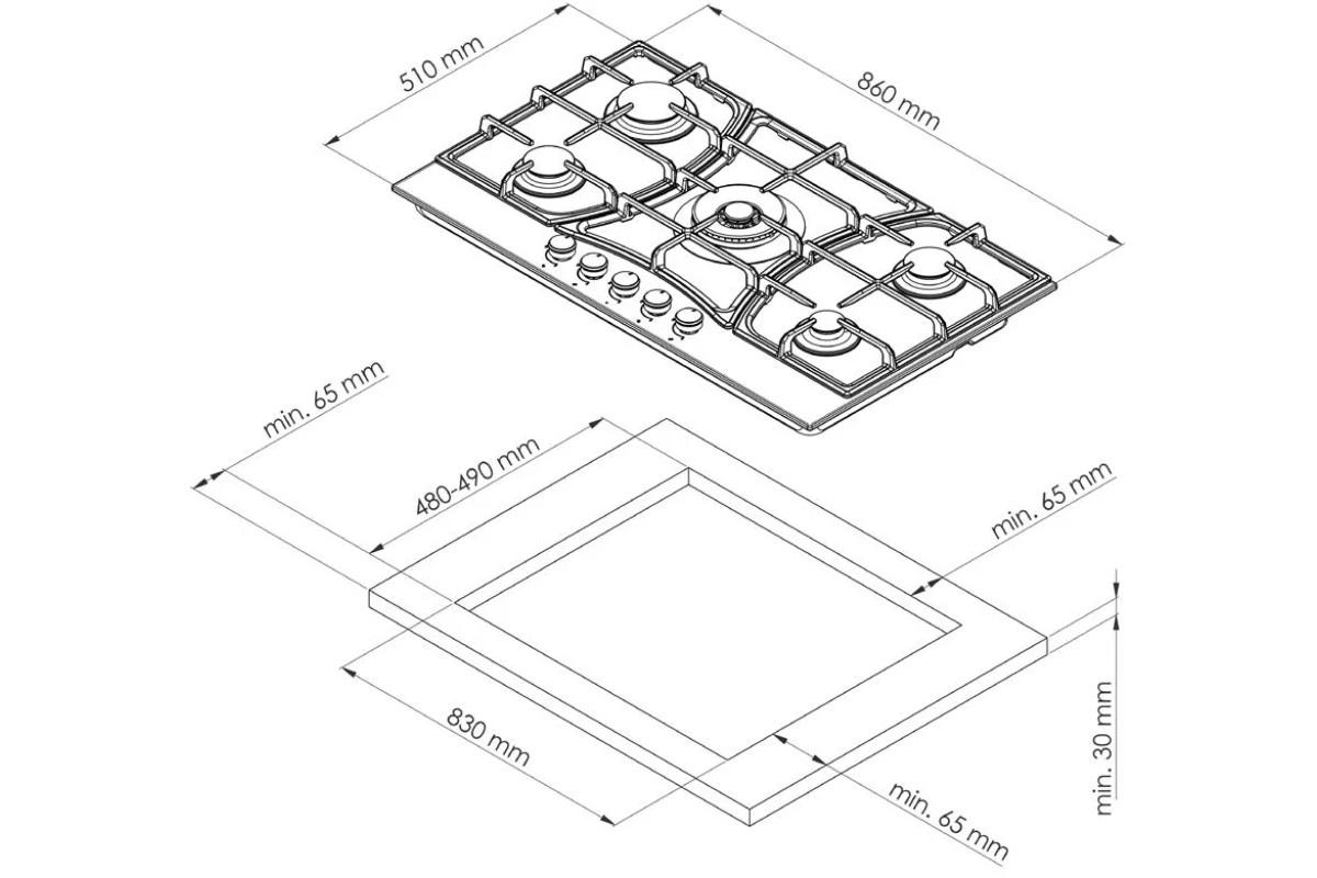Газовая варочная панель Kuppersberg FS 910 C Bronze