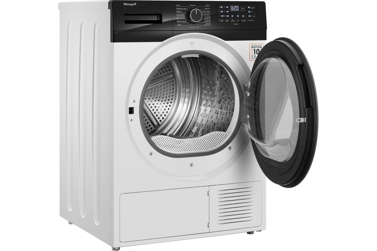 Сушильная машина с инвертором и ультрафиолетом Weissgauff WD 6110 B Heat Pump